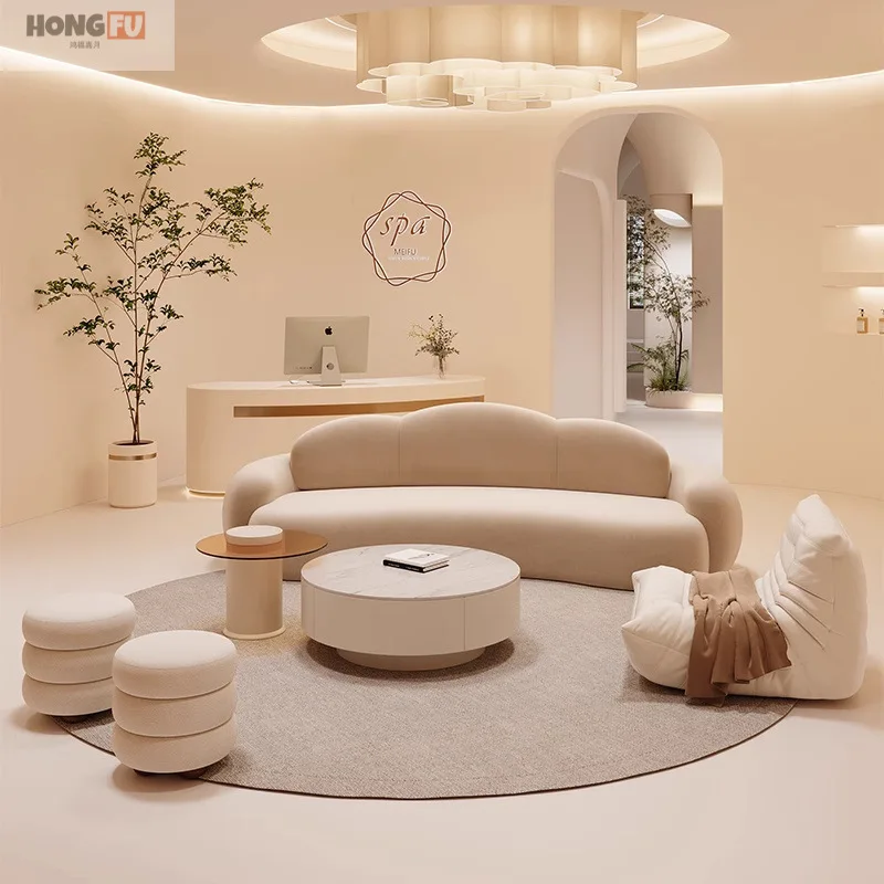 YFY  Curved Sofa Beauty Salon Rest Area Reception Living Room New Apartment Homestay Modern Minimalist
