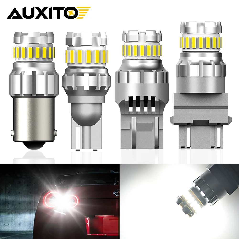 AUXITO 2Pcs Canbus T20 W21/5W 7443 7440 LED Car Bulb 1156 BA15S P21W 3157 3156 1157 LED Daytime Running Light For Golf Mk5 Honda