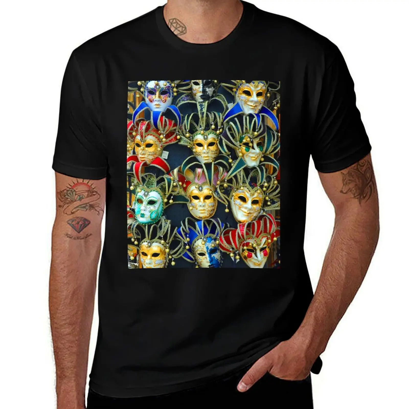 Venetian Opera Masks T-Shirt Outdoor Working T-Shirt