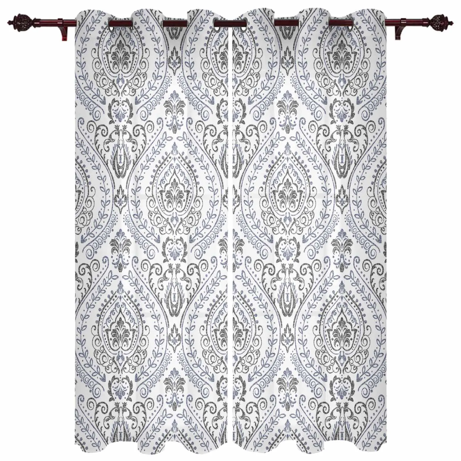 Texture Leaf Circle Gradient Modern Curtains for Living Room Home Decoration Hotel Drapes for Bedroom Fancy Window Treatments