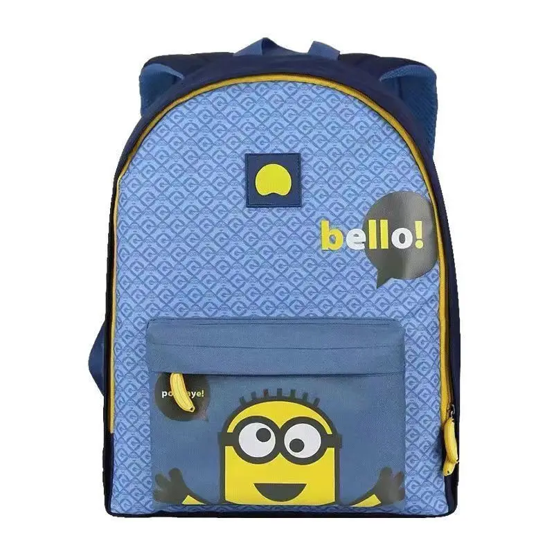 Minions Cartoon Cute Ultra Light Children\'s School Bag Creative Anime Peripheral Kawaii Casual Kindergarten Backpack Wholesale