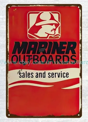 MARINER OUTBOARDS SALES SERVICE metal tin sign garage  collective ideas