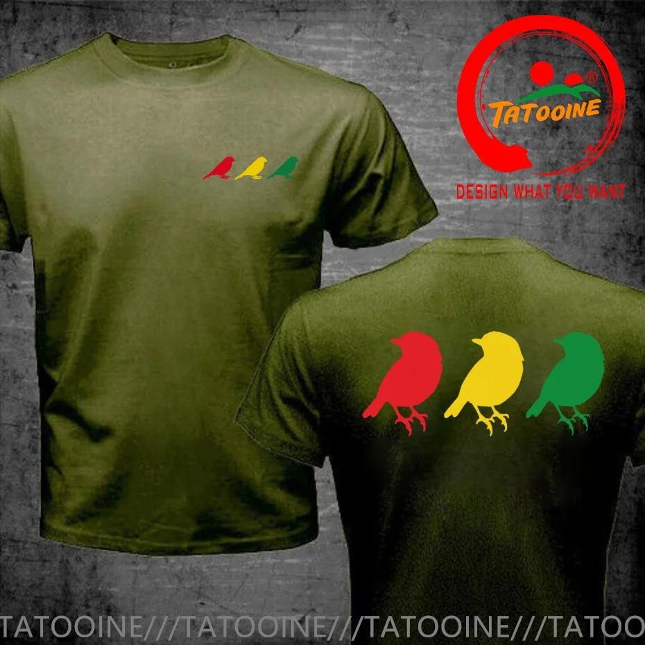 Funny Design Rastafari Jamaican Reggae Three Rasta Colors Birds  SRed Doublet Men Fashion Trendy Casual Clothing Stylish Tops view 2
