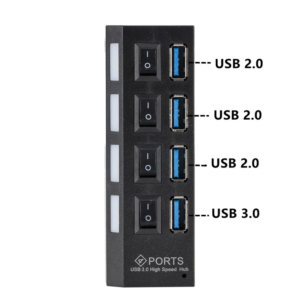 USB 3.0 Hub USB HUB Splitter Multi USB 3.0 Hub Multiple 4/7 Port Hub Splitter With Power Adapter Computer Accessories Hub For PC