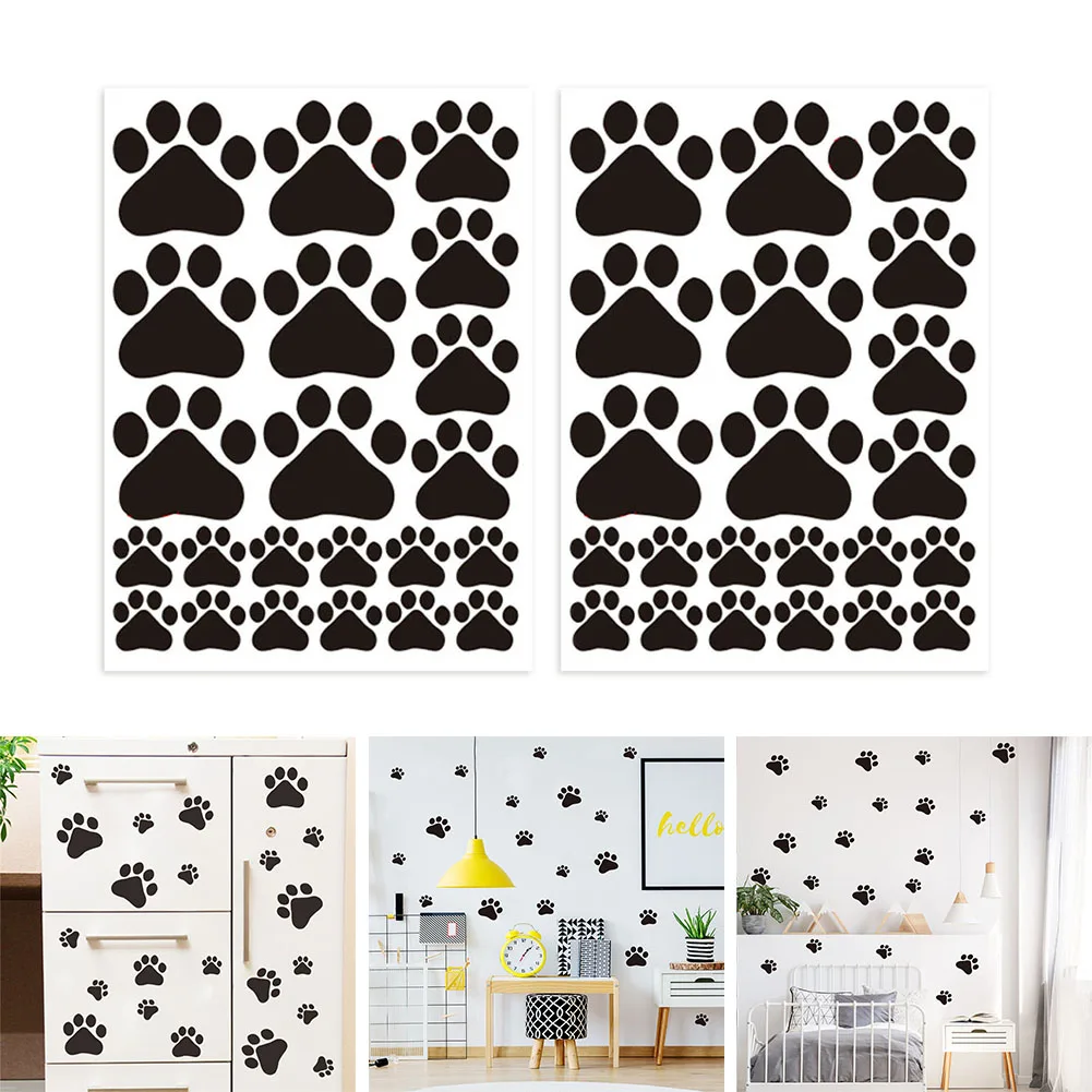 

A Delight in Any Room 44pcs Dog Cat Pawprints Wall Stickers Adds Fun and Playful Decor For Homeowners and Renters Alike