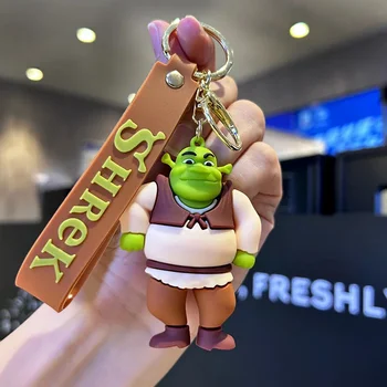 kawaii Popular Game Monster Shrek Keychain Cute Cartoon 3D Model Silicone Keychain for Children's Christmas Festival Gifts