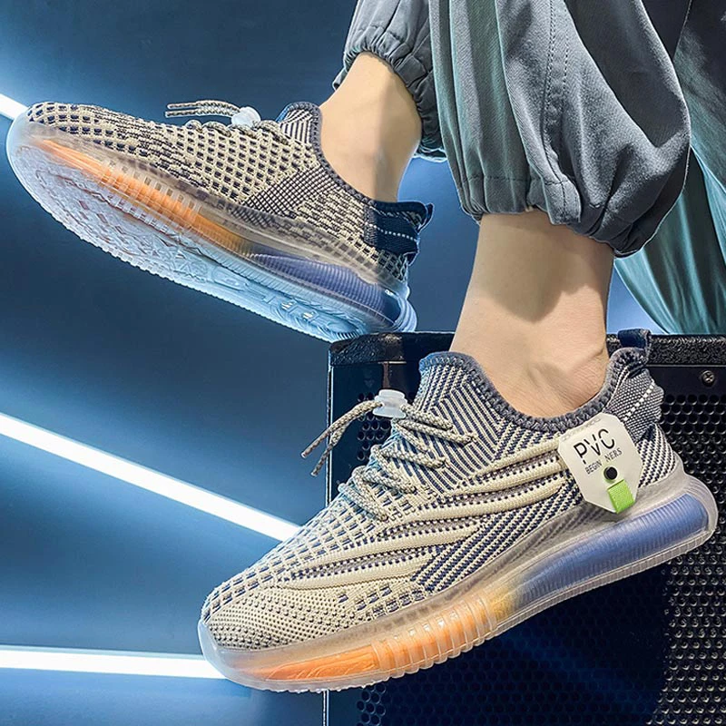 

Men's Breathable Running Shoes 2025 New Summer Fashionable Sporty Low Top Rubber Sole round Toe Cotton Lined Slip-On Sneakers