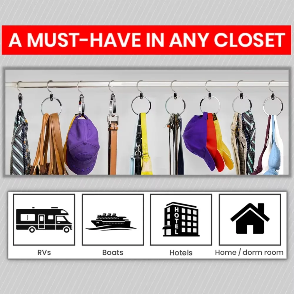 New Stainless Steel Clothes Hanger Space Saving Multipurpose Wardrobe Hanger Circle Circle Hat Storage Rack