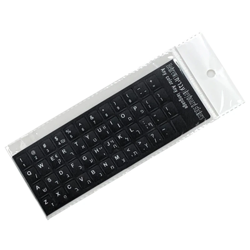 Pegatina para teclado, idioma inglés, árabe, ruso, hebreo, película de letras para PC, portátil, accesorios para ordenador