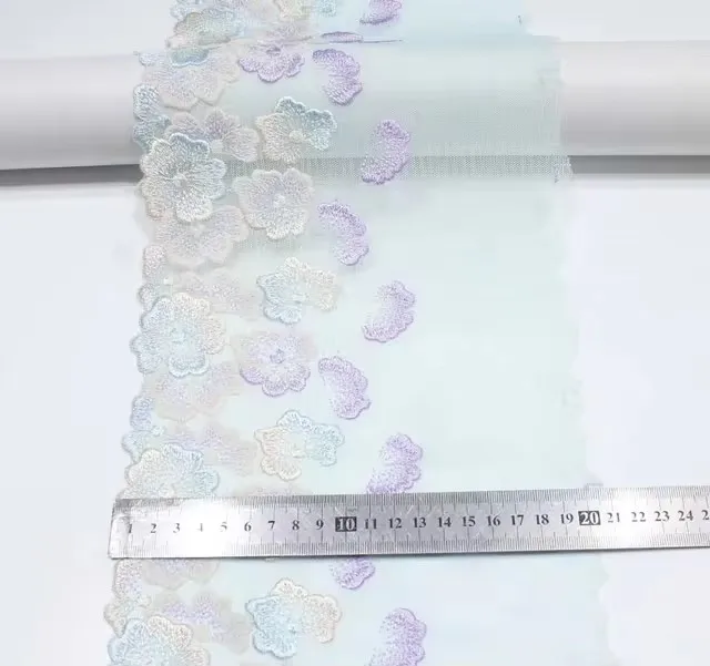 Exquisite and Simple Embroidery Lace, 3-Dimensional Flower, Clothing Design, Curtain Accessories, 18.5cm