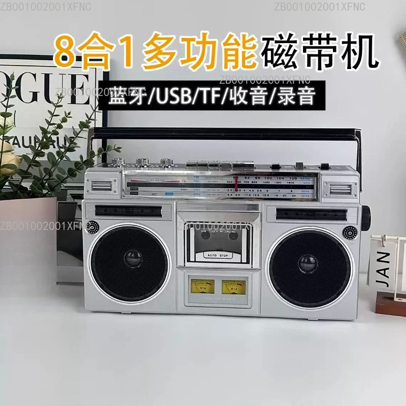 Dual Channel Stereo Cassette Tape Recorder Retro Bluetooth Vintage Audio Player