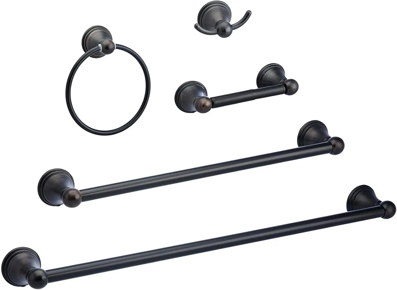 

Amazon Basics AB-BR817-OR Modern Bathroom Accessories Towel Holder, Set of 5,8 Sets, 5 Piece, Oil Rubbed Bronze