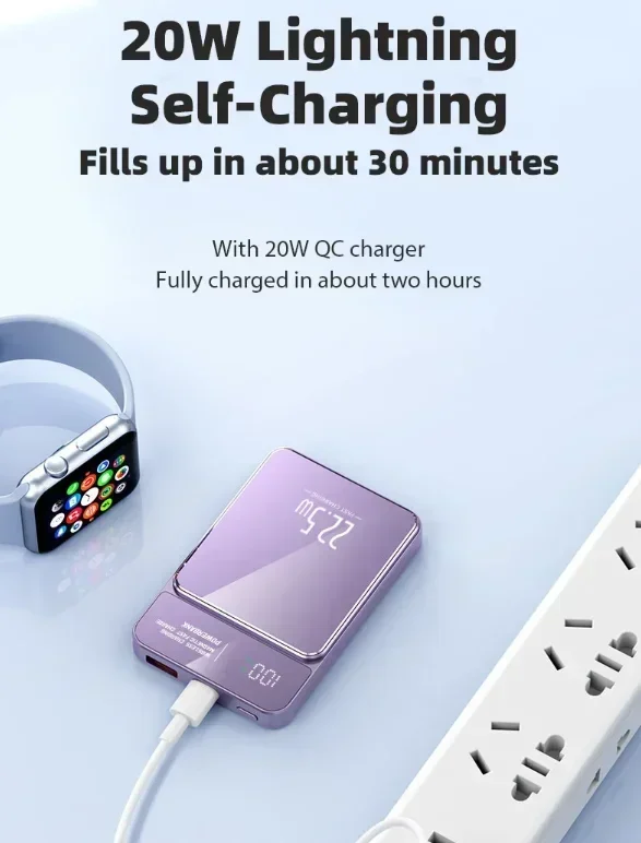 Xiaomi 50000mAh power bank Magsafe wireless magnetic power bank fast charging portable suitable for iPhone Xiaomi Samsung Huawei