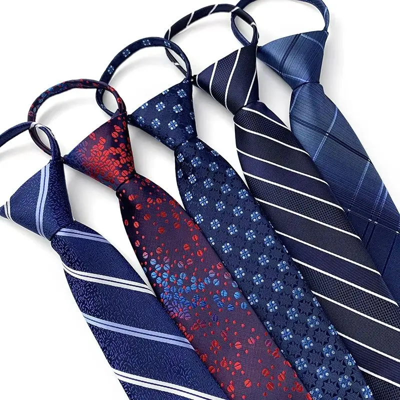 Elegant Men Business Tie High Quality Luxury Zipper Tie New Paisley Plaid Stripe Wedding Business Formal Party Accessories