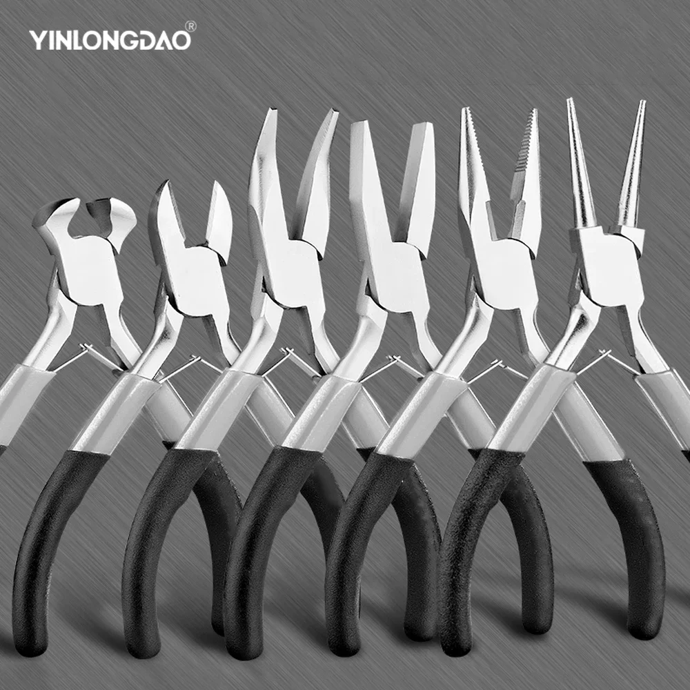 Mini Pliers Diagonal Pliers Round Bent Needle Nose Cutter Handcraft Beading Insulated Plier for DIY Small Jewelry Pliers Tools