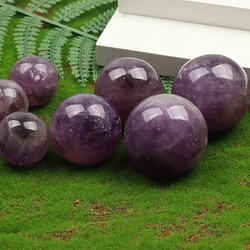 30-45mm Amethyst Ball Natural Crystal Quartz Sphere Gemstone Healing Hand MassageBall Healing Feng Shui Home Decor Craft