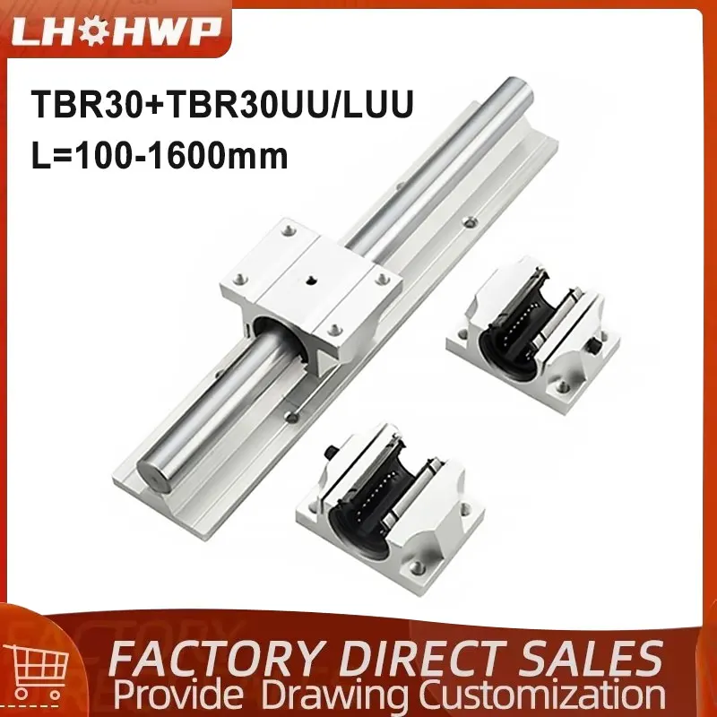 1/2pcs TBR30 Linear rail+1/2/4pcs TBR30UU/30LUU Linear Ball Bearing Support Block CNC Router for 3D Printer Parts Linear Rail