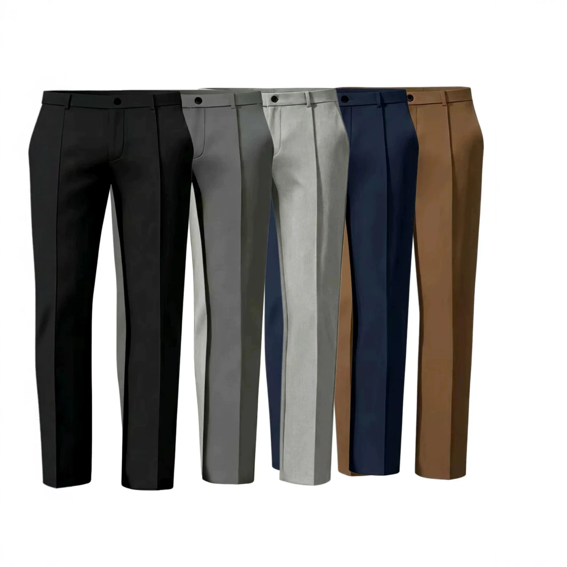Spring and Autumn Men's Solid Color Pants Fashion Business Casual Straight Commuter Pants