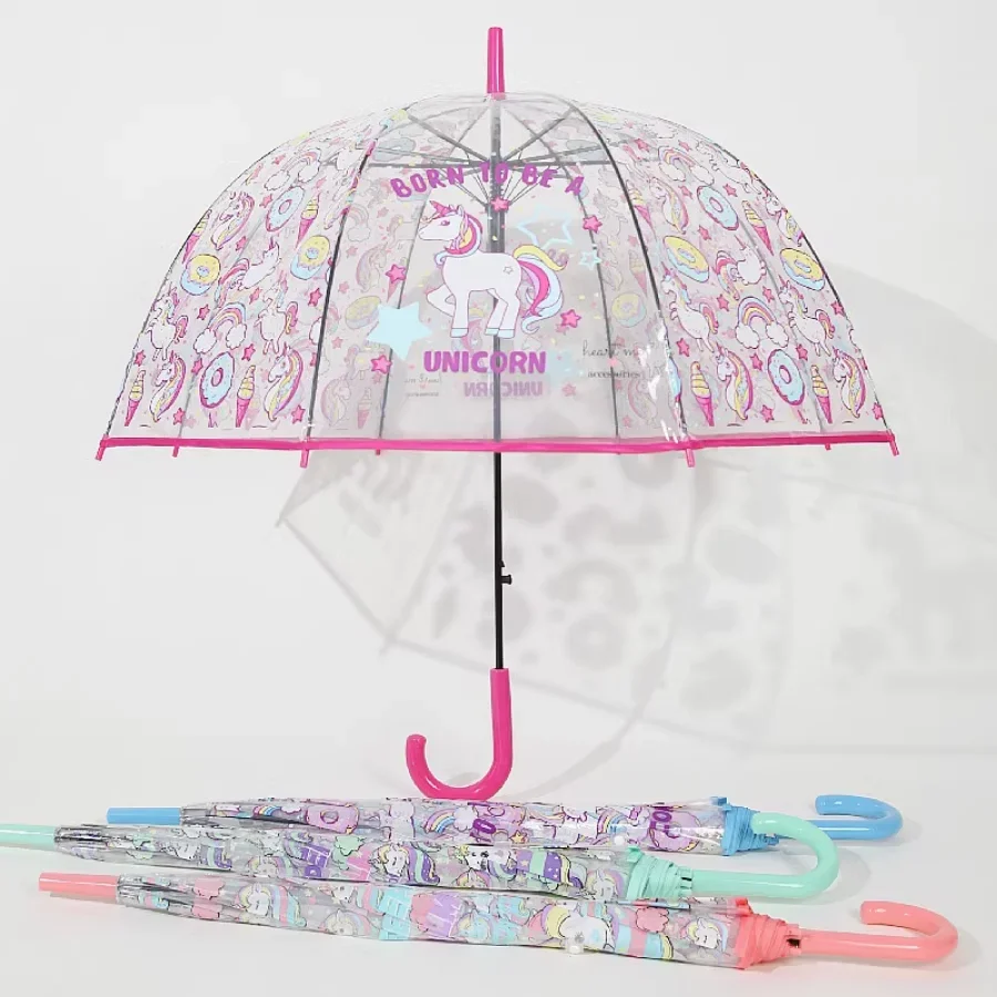 Kids Umbrella Rain Pink Windproof Transparent Large Umbrella Big Luxury Anime Ultra Light Kawaii Clear Guarda Chuva Umbrellas