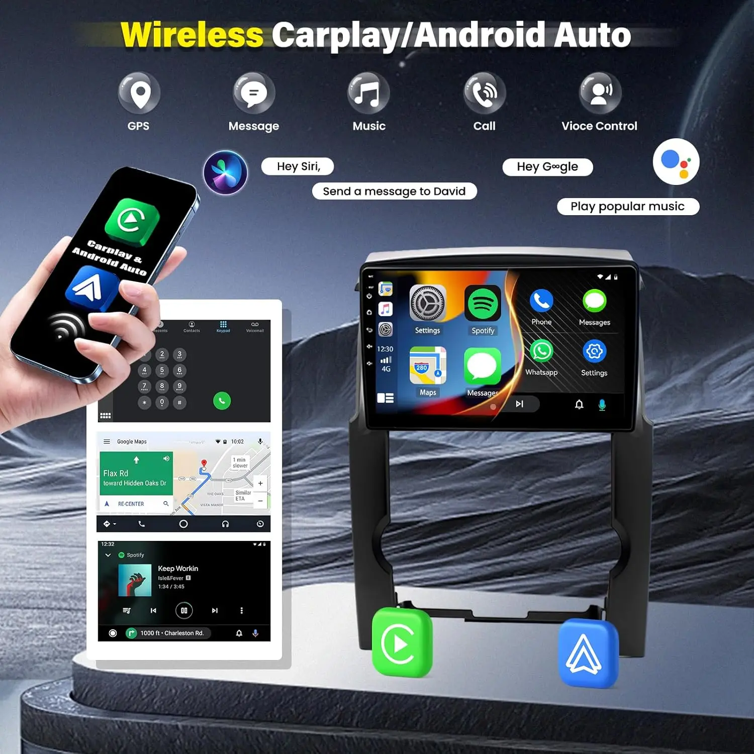 ستيريو سيارة 10 بوصة مع CarPlay Android Auto لكيا سورينتو 2011-2012، Double Din، Android 13.0، WiFi GPS، Bluetooth، Backup Ca #2