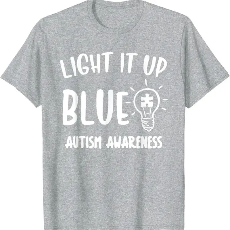 

Синяя футболка с аутизмом Light It Up I Wear For Awareness