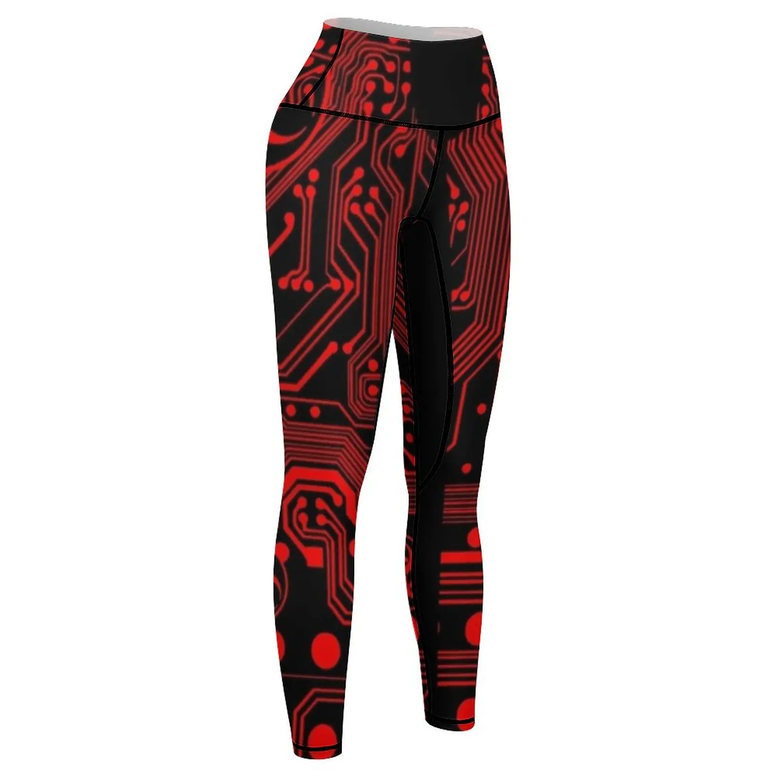 Red Biohazard (Cybergoth) Leggings Clothing fitness Women's high waist sports tennis for Women's sports pants Womens Leggings