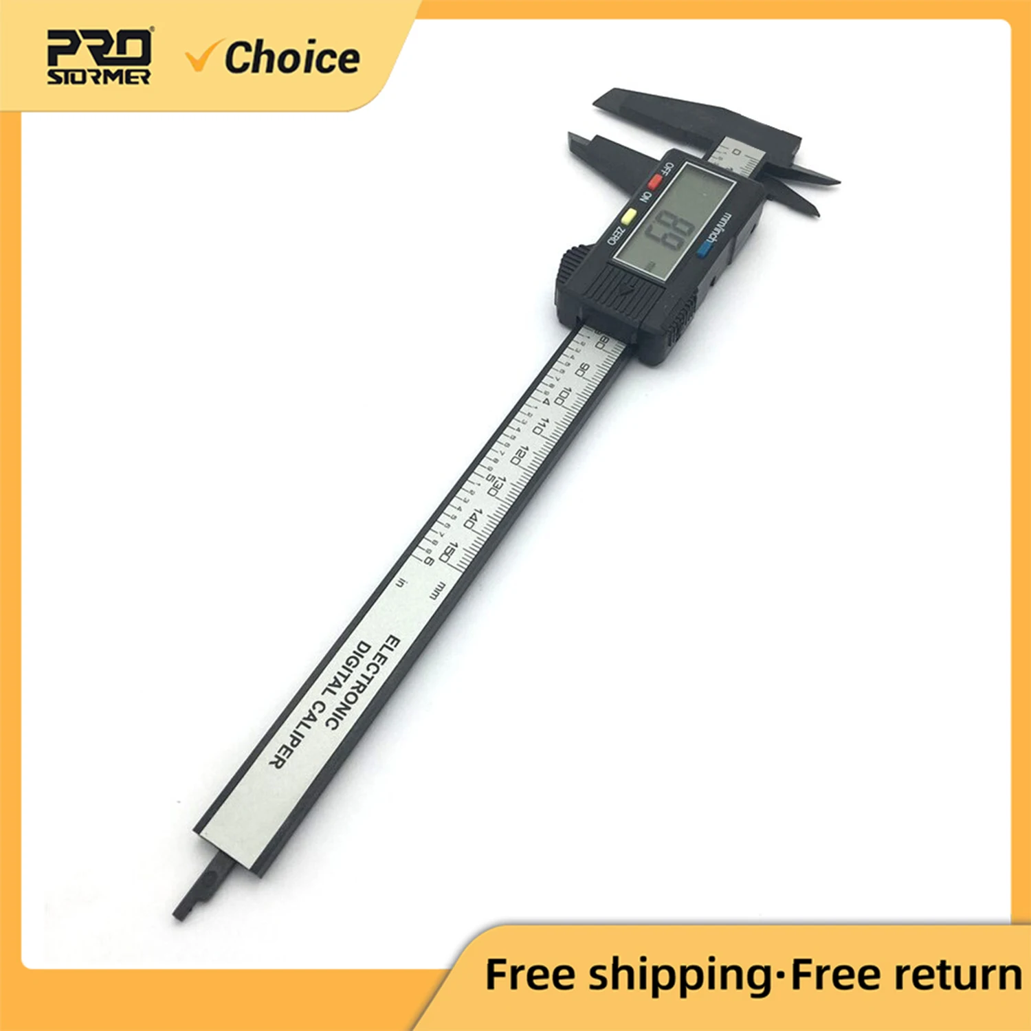 

Vernier Caliper 0-150mm 6 inch Measuring Tool Plastic LCD Digital Electronic Carbon Fiber Ruler by PROSTORMER