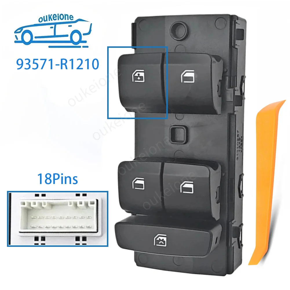 لشركة هيونداي HB20 2019 2020 2021 2022 2023 2024 الطاقة الرئيسية نافذة التبديل رافع للزجاج زر التحكم 93571-R1210 قطع غيار السيارات