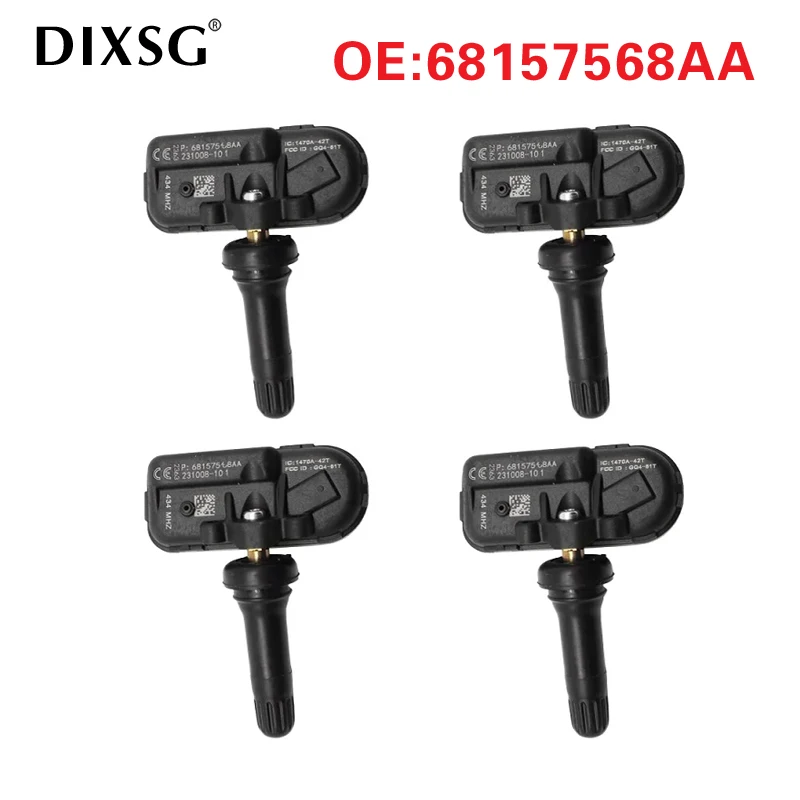 68157568AA 68157568AB TPMS Tyre Pressure Sensor For RAM Cargo van 1500 2500 3500 Jeep Cherokee 434MHz 1/4PCS Digital Manometer