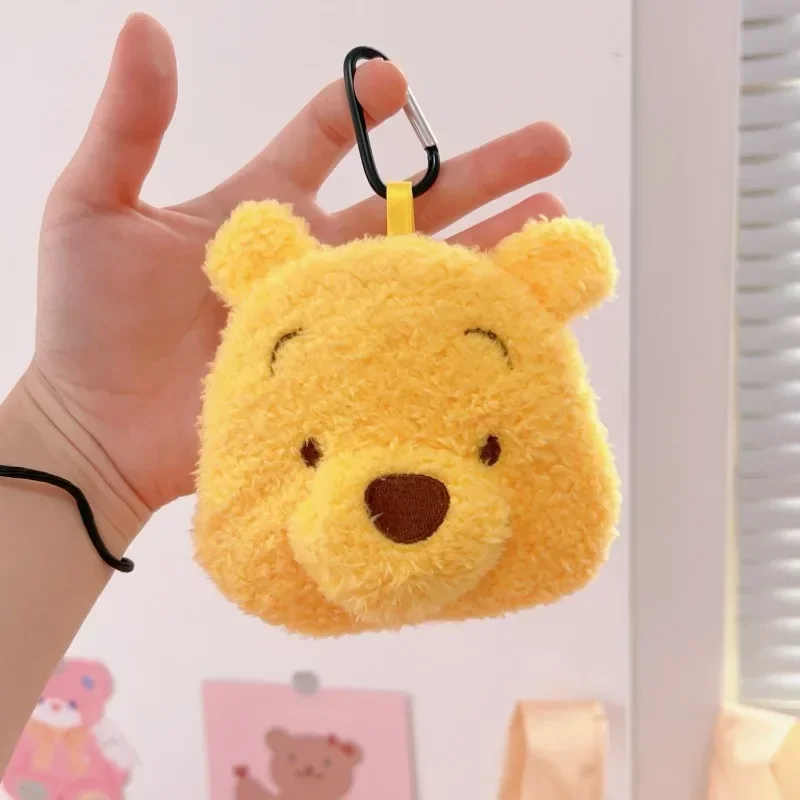 2 in 1 Disney Pooh Bear Shopping Bag Backpack Pendant Cartoon Anime Storage Bags Foldable Plush Tote Handbag Children Charm Gift