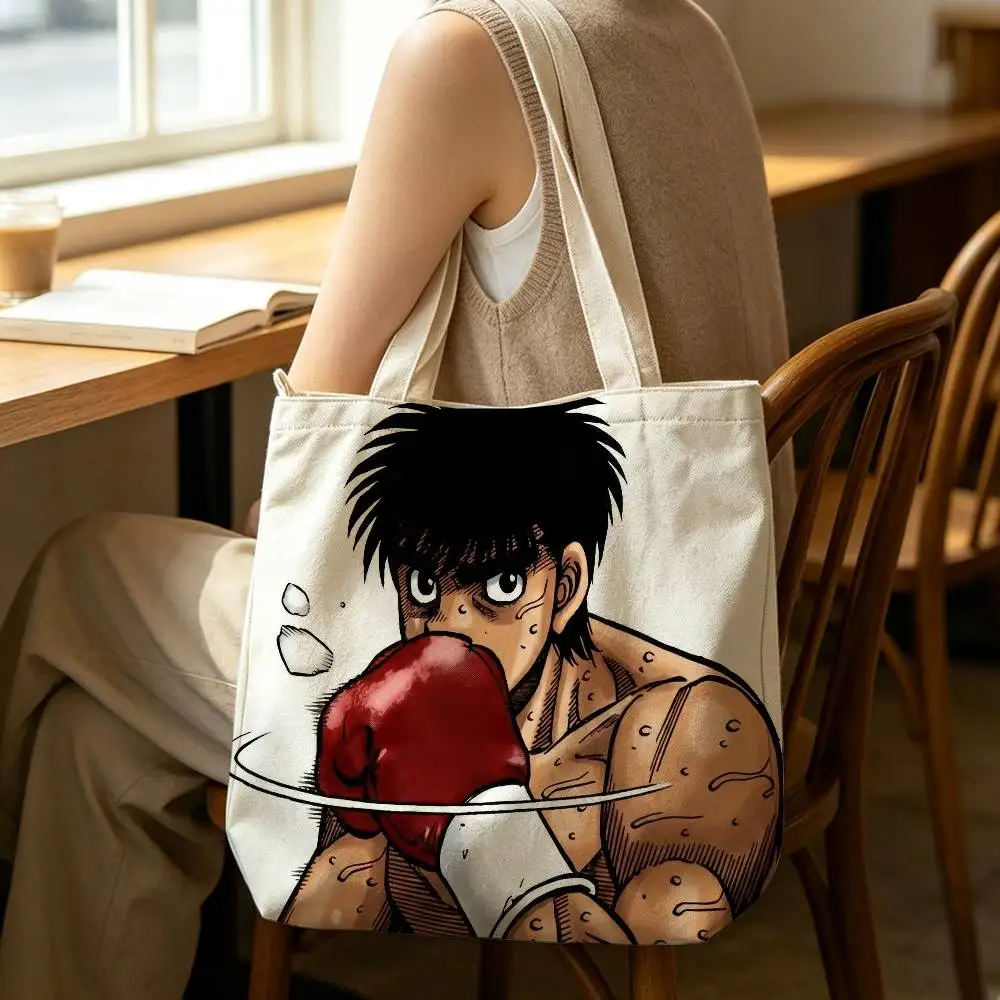 Boxing H-Hajime no Ippo Clear Tote Bag for Women Reusable Shopping Tote Bag Zippered Shoulder Bags Print