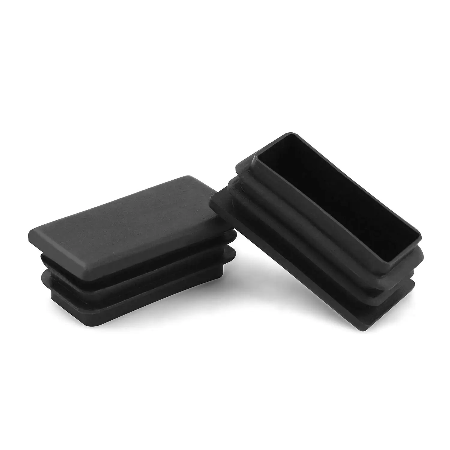 1-40Pcs Black Plastic Blanking End Caps Rectangular Pipe Tube Cap Insert Plugs Bung Furniture Tables Chairs Foot Pads Protectors