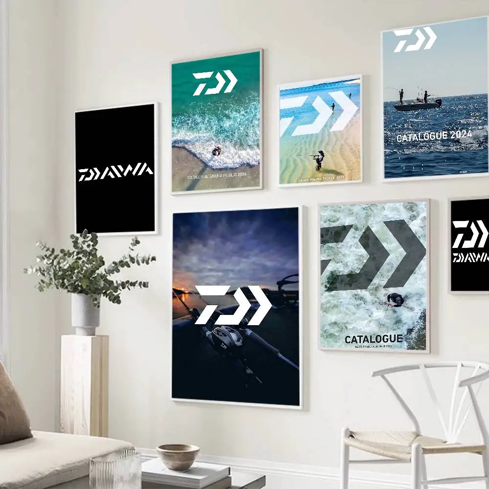 Fishing Tackle Brand D-Daiwa Self-adhesive Art Poster Whitepaper Prints Posters Artwork Home Decor