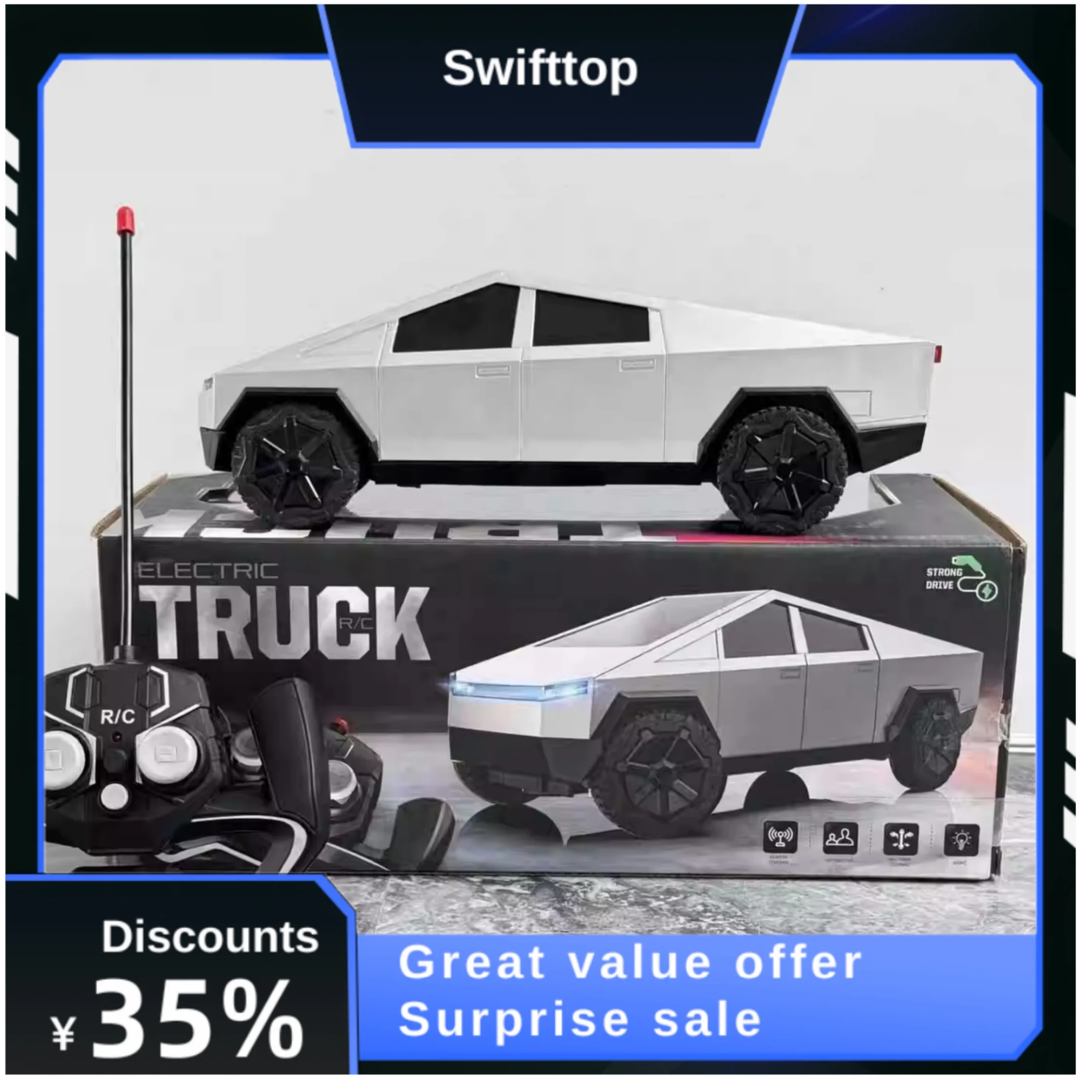 Hot Wells 1:12 Rc Cybertruck Offroad Station Wagon Batmobile Rc Auto Simulatie Pickup Truck Model Kinderen Speelgoed Jongen Speelgoed Gift