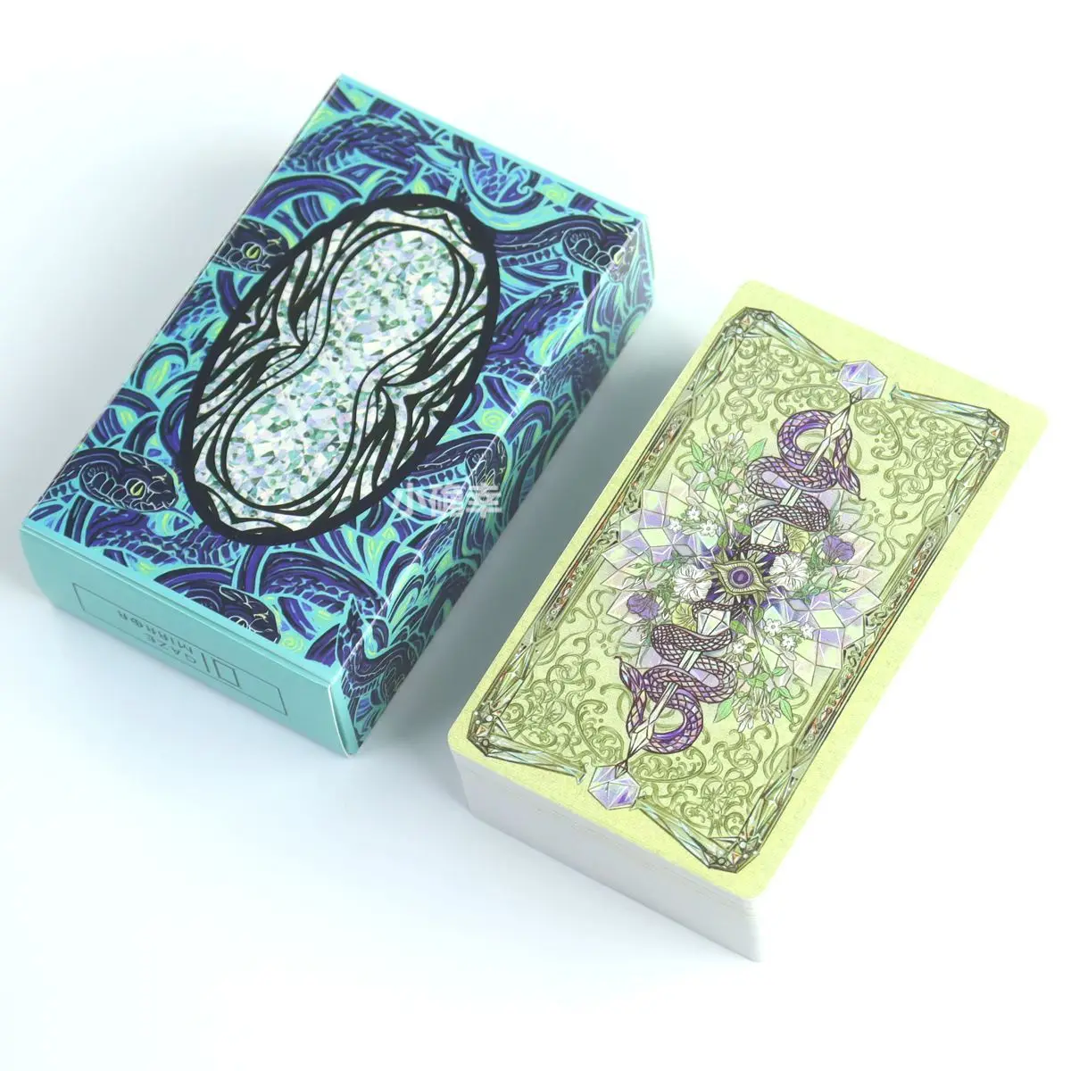 Desire Mirror Tarot Deck - 78 Pcs Modern Artistic Illustrated Tarot Cards with Unique Green Aesthetic 10.3*6cm
