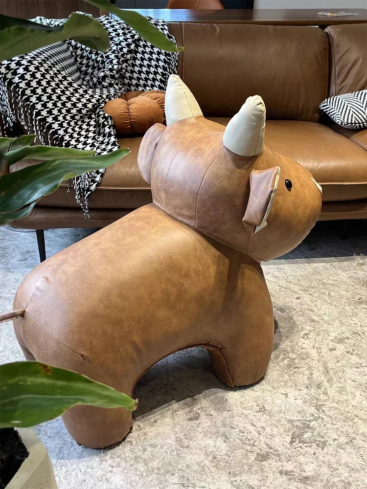 Cow stool shoe change stool creative housewarming gift modeling floor ornament living room soft decoration conservatory
