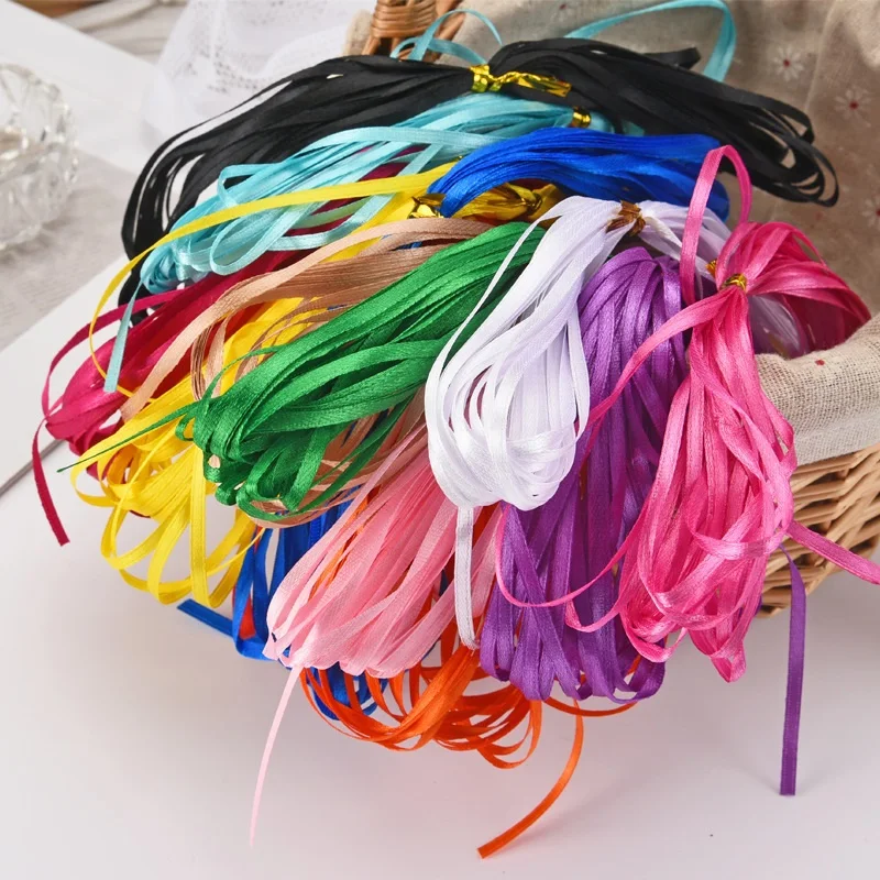 10 Colors Mix 3/10/15mm Satin Ribbon Wedding Party Decoration Invitation Card Gift Wrapping Scrapbooking Supplies Riband 10Yards