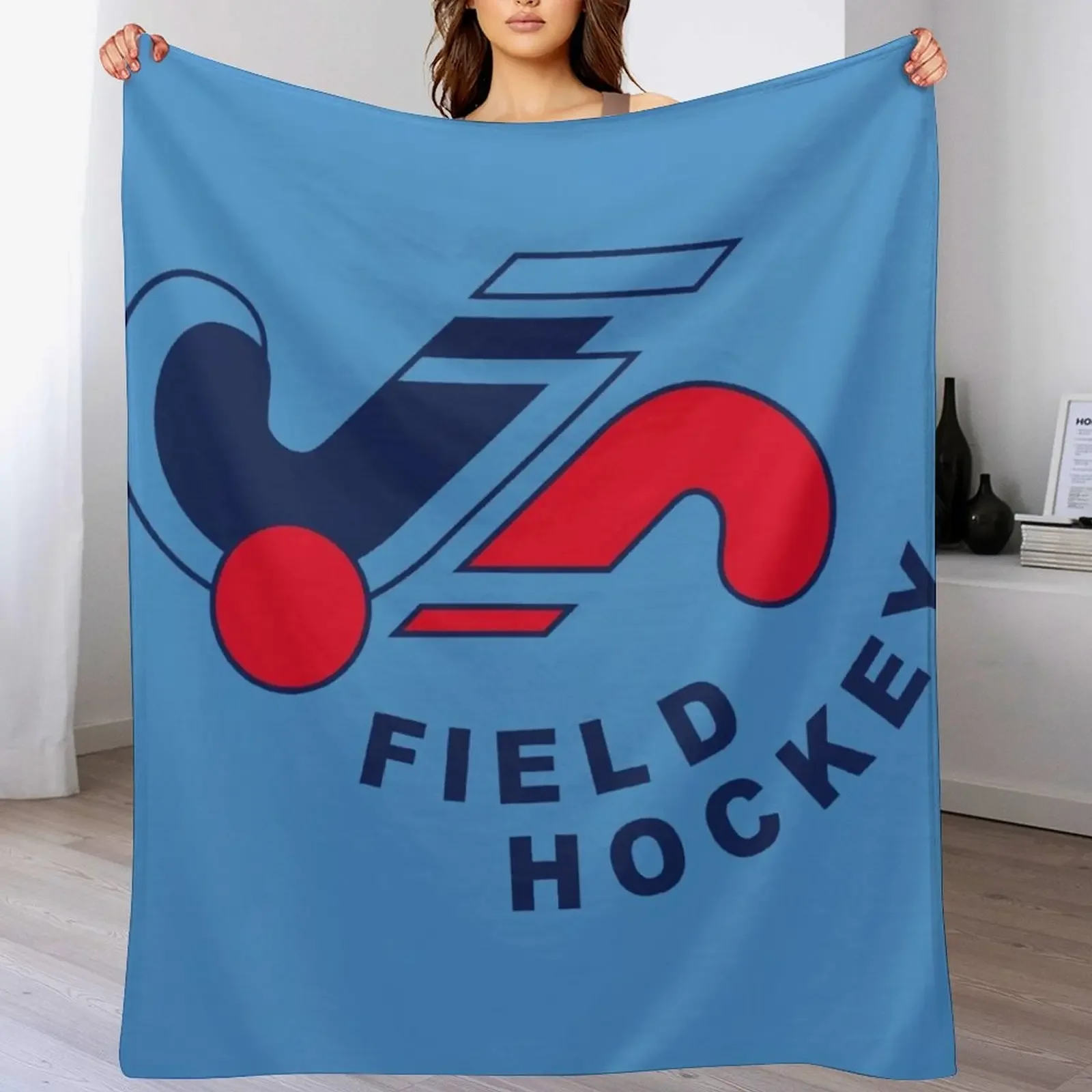 

Field hockey logo Throw Blanket sofa bed Vintage Blankets