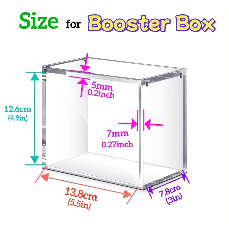 PGY 5 مللي متر حافظة عرض أكريليك قابلة للتكديس لصندوق معزز لـ ETB صندوق إغلاق مغناطيسي شفاف بطاقات التداول المقتنيات صندوق شفاف