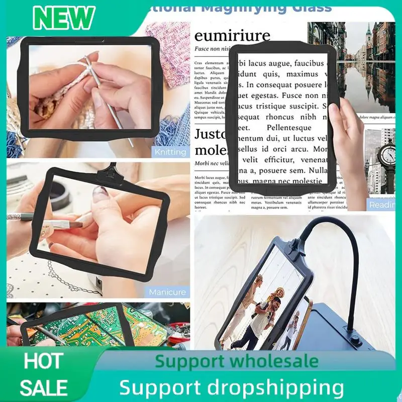 

Solid Magnifying Lamp,Hands Free Magnifying Glass With Flexible Gooseneck,Stepless Dimmable Magnifier Lamp For Repair,