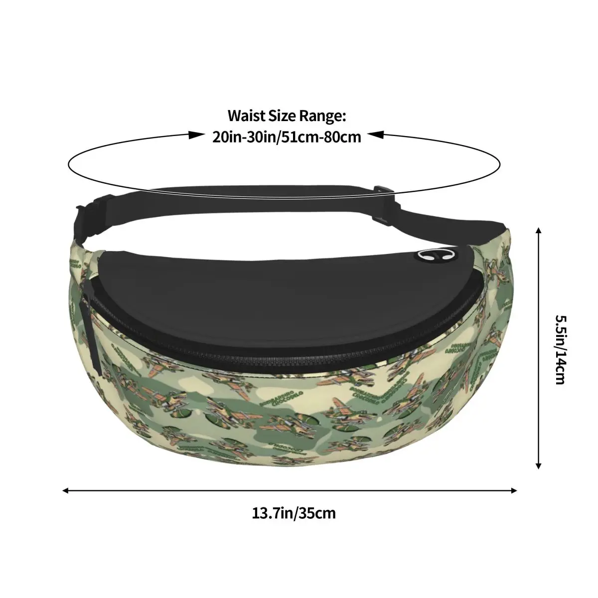 Custom Italian Brainrot Fanny Pack for Women Men Cool Animals Cartoon Crossbody Waist Bag Cycling Camping Phone Money Pouch
