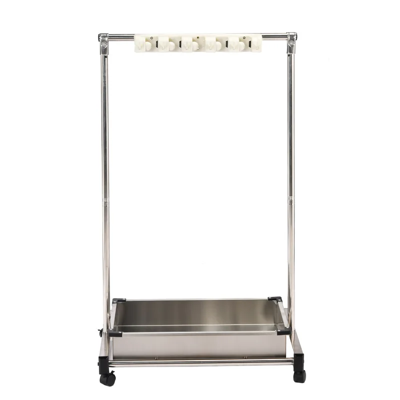 304 mop rack, floor-to-ceiling stainless steel mop rack, movable mop rack