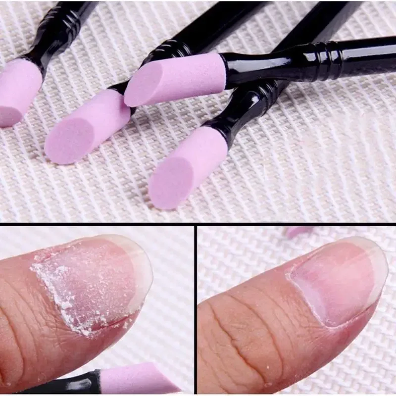 Draagbare Quartz Polijstpen Nagelvijl Cuticle Pusher Dode Huid Remover Trimmer Buffer Manicure Slijpstaven Nail Art Tool