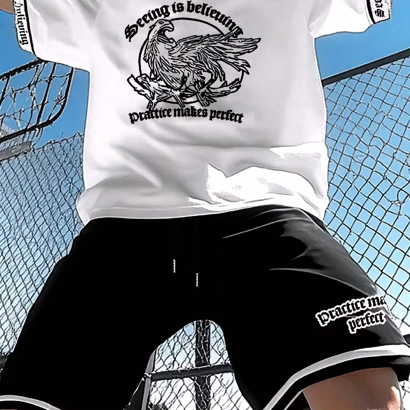 

Summer Hot Selling 3D Printed Polyester Short Sleeved T-shirt Shorts Set Fashionable Casual Breathable Set Men's Clothing