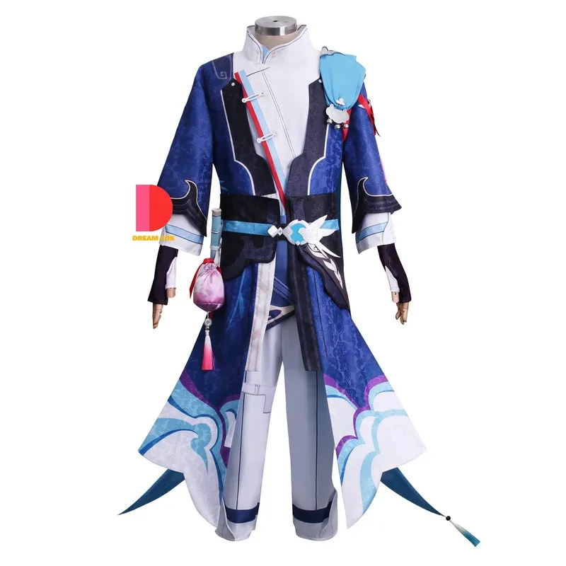 Disfraz de Honkai Star Rail Yan Qing, trajes de tela texturizada Yanging de gran tamaño con pulsera, flauta para Comic Con, conjunto completo