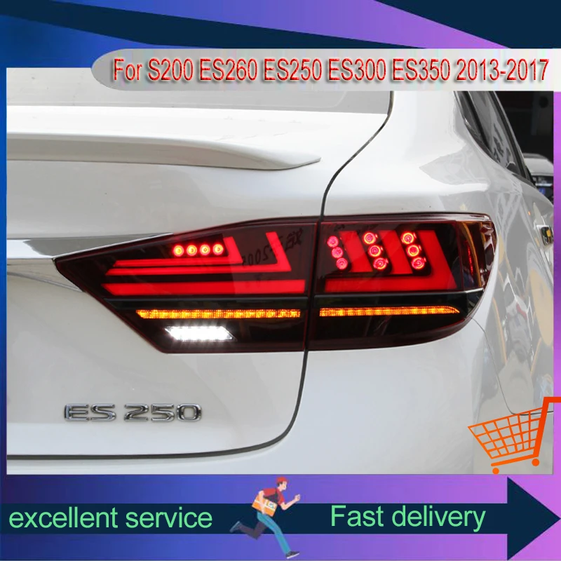 Car Styling for Lexus Taillights S200 ES260 ES250 ES300 ES350 2013-2017 ES Series Tail Lights LED DRL Turn Signal Accessories