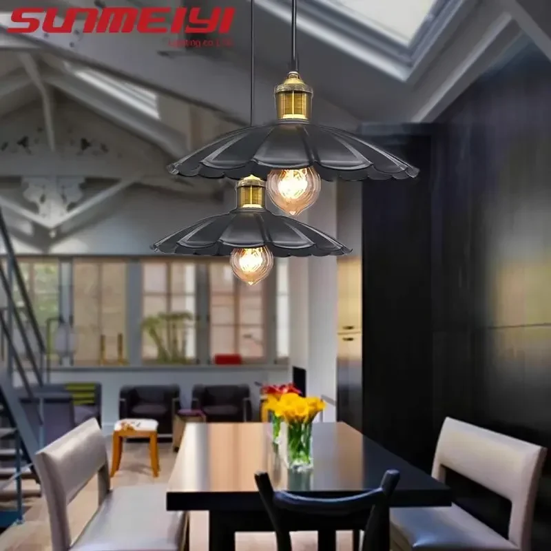 

Vintage Pendant Light Loft Retro Chandelier Pendant Lamp E27 Base Industrial Hanging Light Edison Home Lighting for Living Room