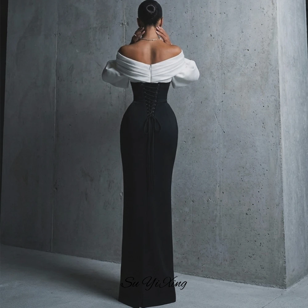 

Sexy V-Neck 3/4 Sleeves Customized Evening Dress Elegant Mermaid Side Slit Party Dress Simple Ruched Satin Homecoming Gowns