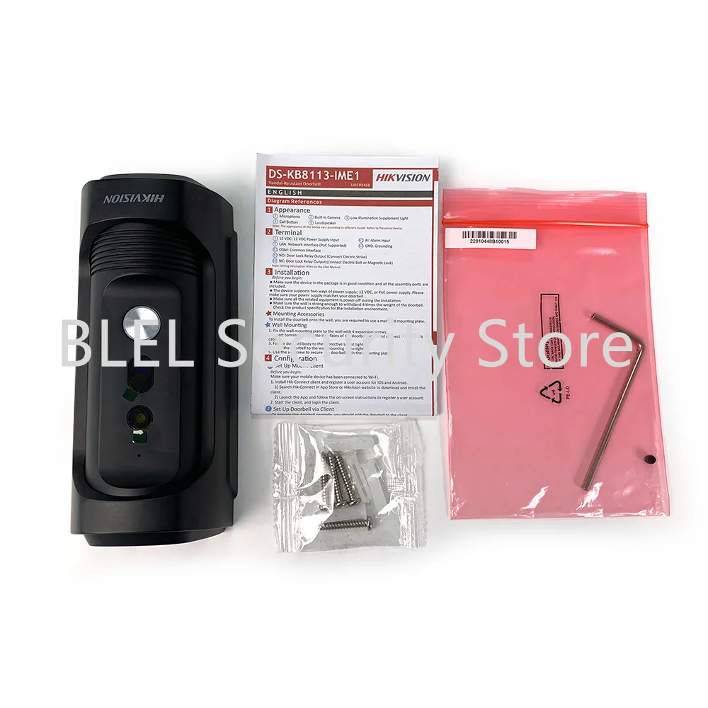 HIKVISION New DS-KB8113-IME1 Upgrade Version DS-KB8113-IME1(B) POE Doorbell Vandal-Resistant IP65 IK09 Doorbell Station