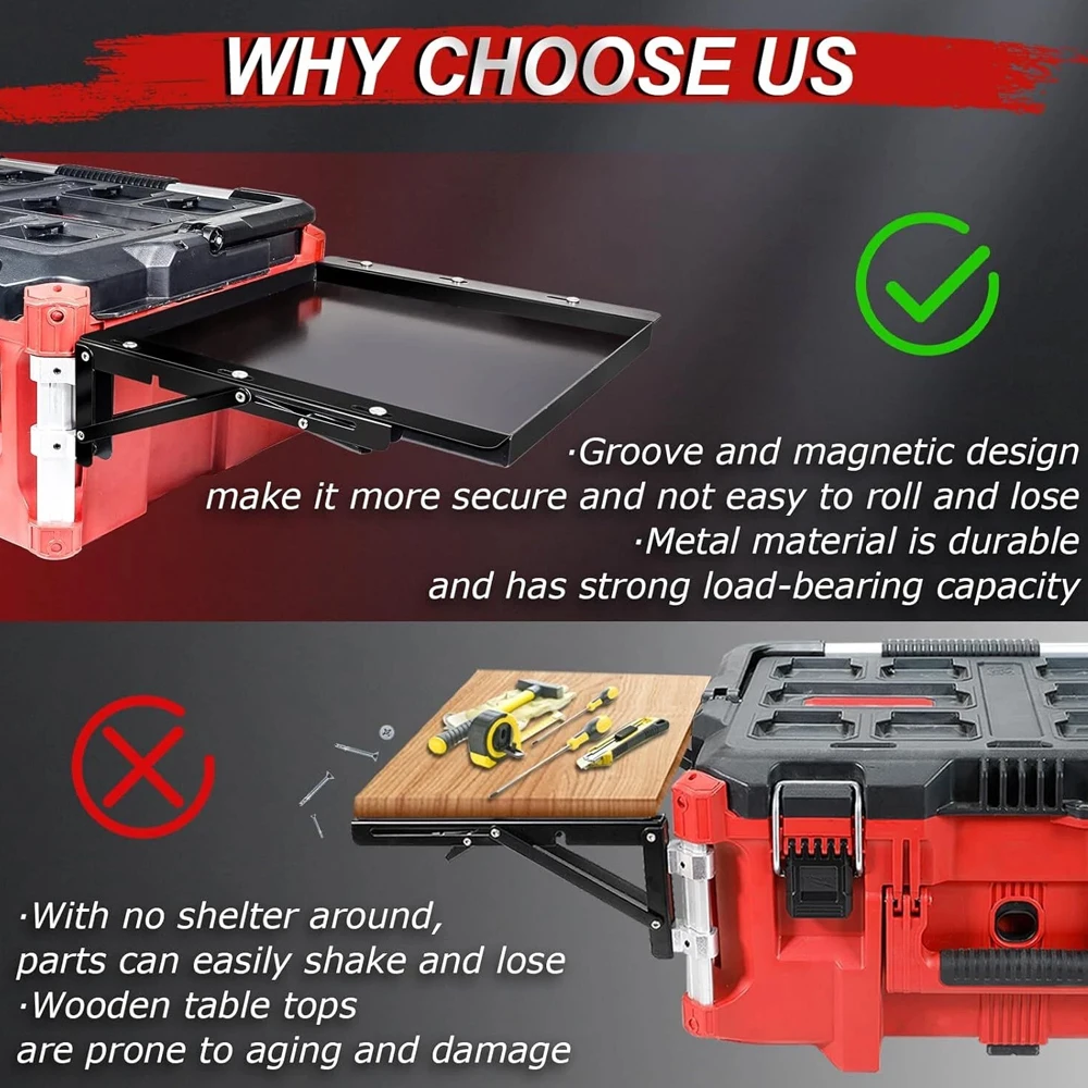 Obrázek 4: Skládací magnetický stůl hodí pro milwaukee packout toolbox sytý magnetický nářadí bedna na láhve side(tools jsou ne- v ceně )